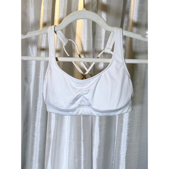 aerie Other - Aerie Sports Bra Womens Small White Excellent Strappy Criss Cross Ruched Front